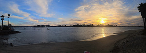 Panoramic San Diego Sunset: Moments between Light and Tide
