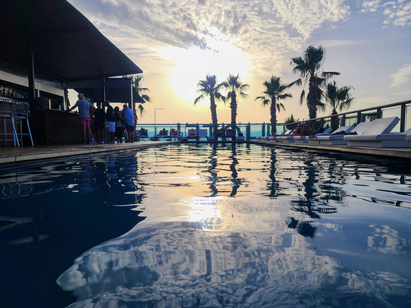 Velvet Pool Burning Sky Print