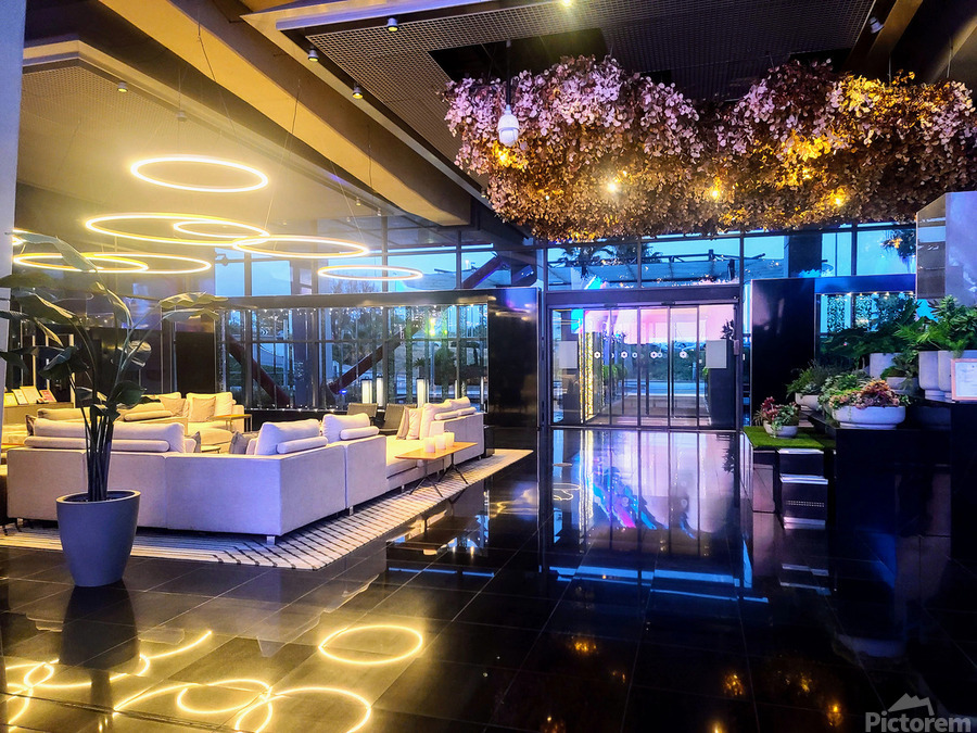 Neon Eden: Sanctuary of Modern Elegance  Print