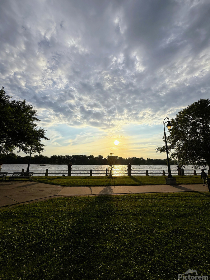 Twilight’s Breath Along the Waterfront Path  Print