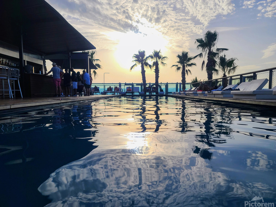 Velvet Pool Burning Sky  Print