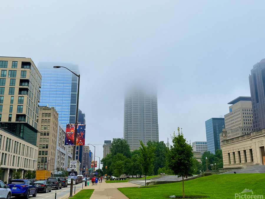 Fogbound Skyline Stroll  Print