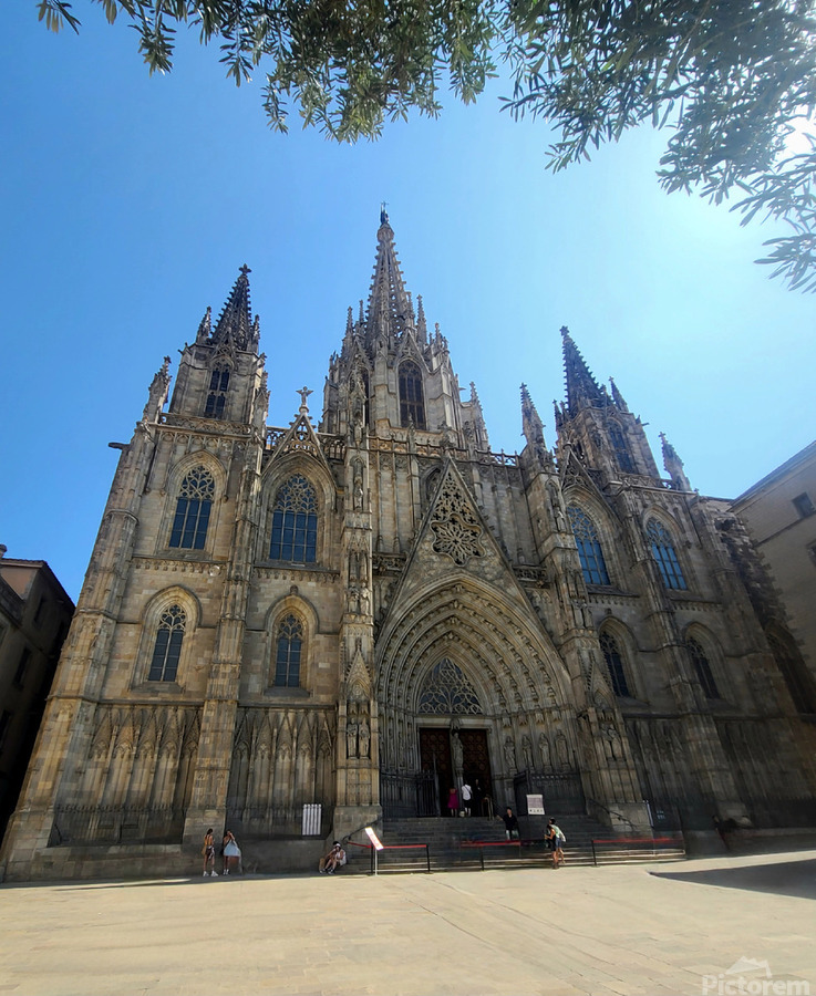 Barcelona Cathedral: Where Stone Remembers the Sky  Print