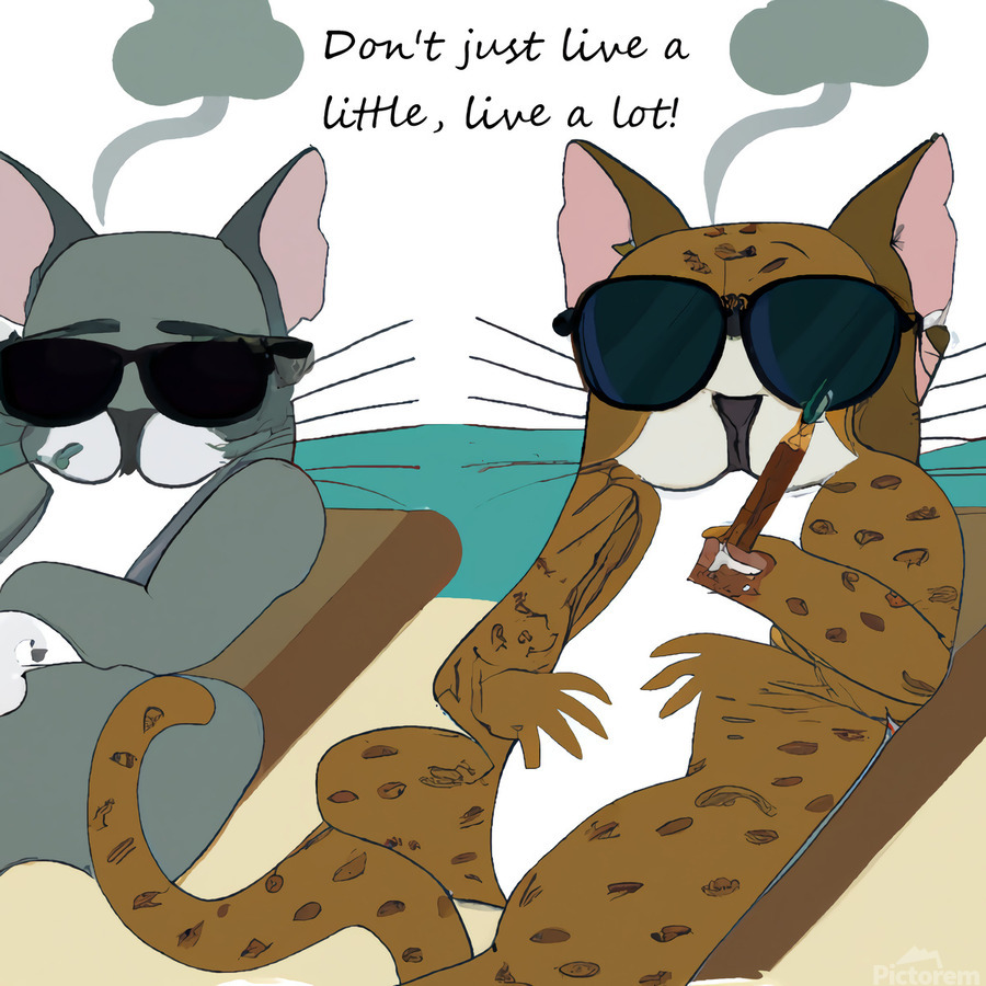 BadCatz Beach Bums 1C  Print