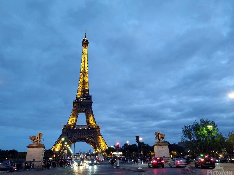 Eiffel Tower at Night 2B  Print