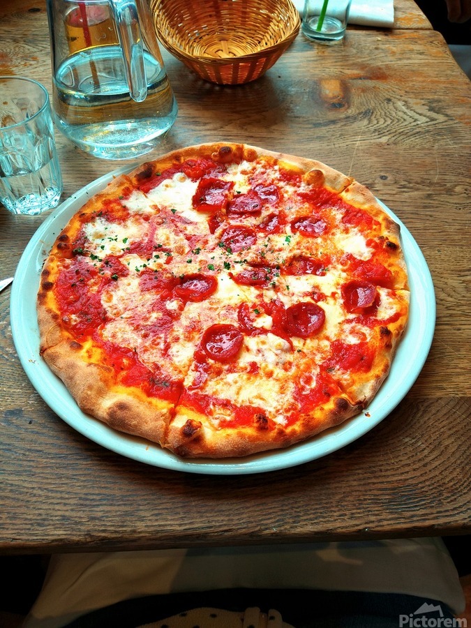 Pepperoni Pizza Pie Portrait  Print