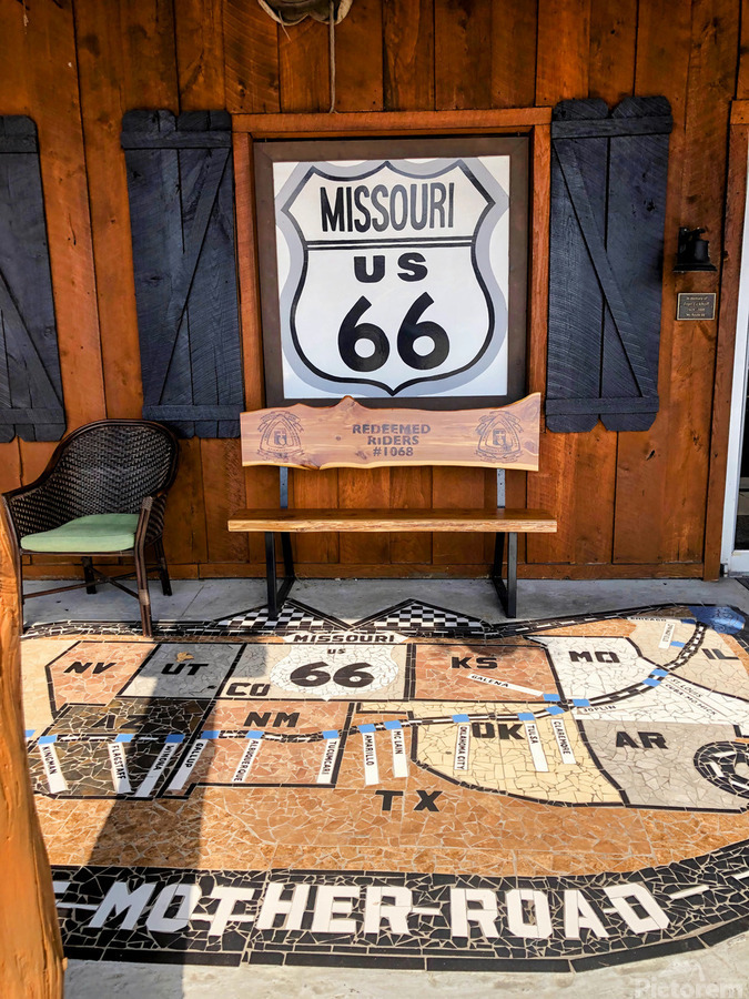 Mosaic Tribute to Route 66  Print