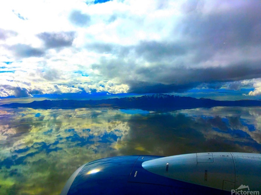 Reflections Over Great Salt Lake  2  Print