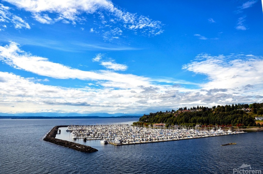 Boat Dock By the Sea Wall  Print
