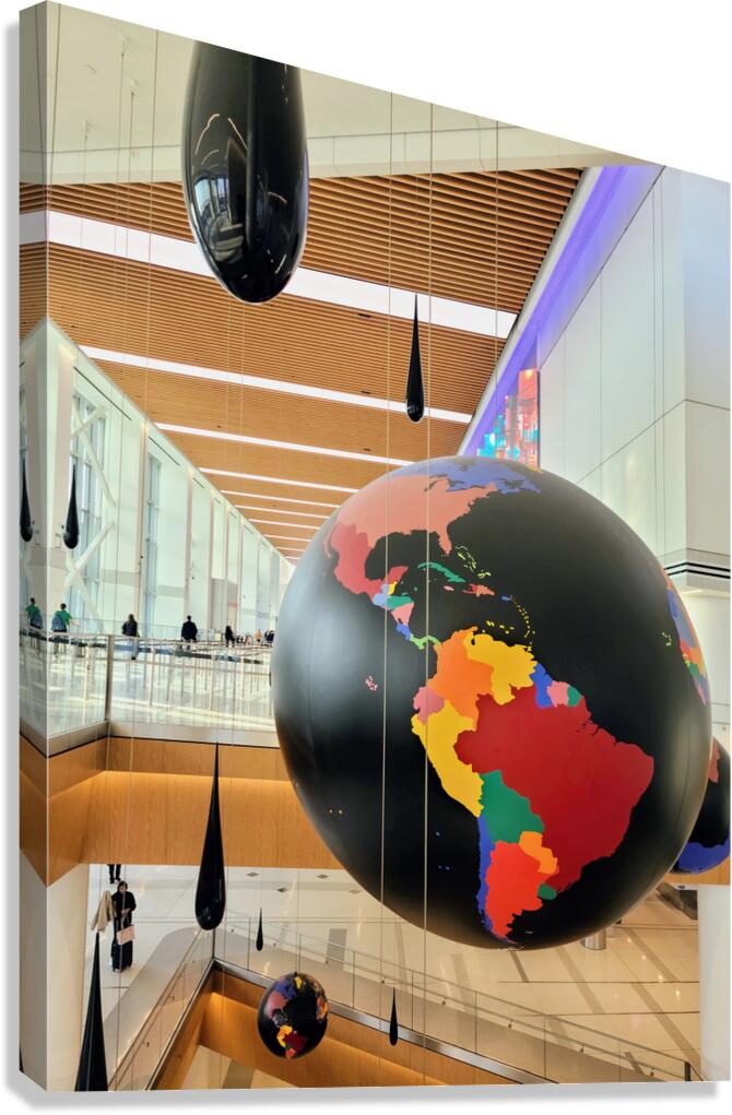 Globe and Droplets Hanging Art  Canvas Print
