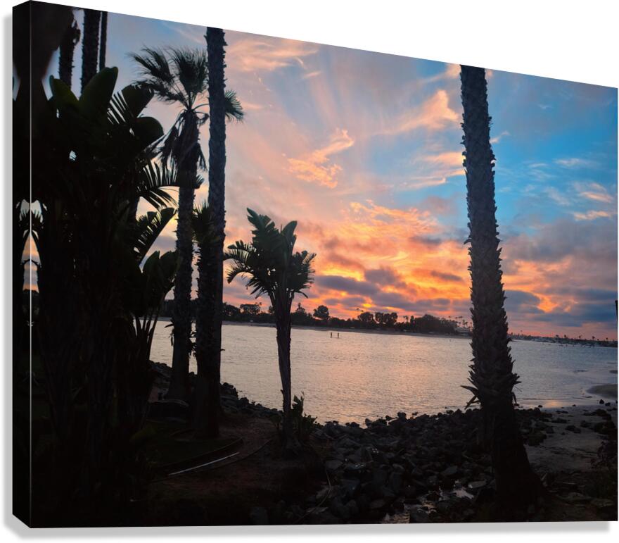 San Diego Sunset: Silent Waters Painted Skies Standing Tall Canvas Print