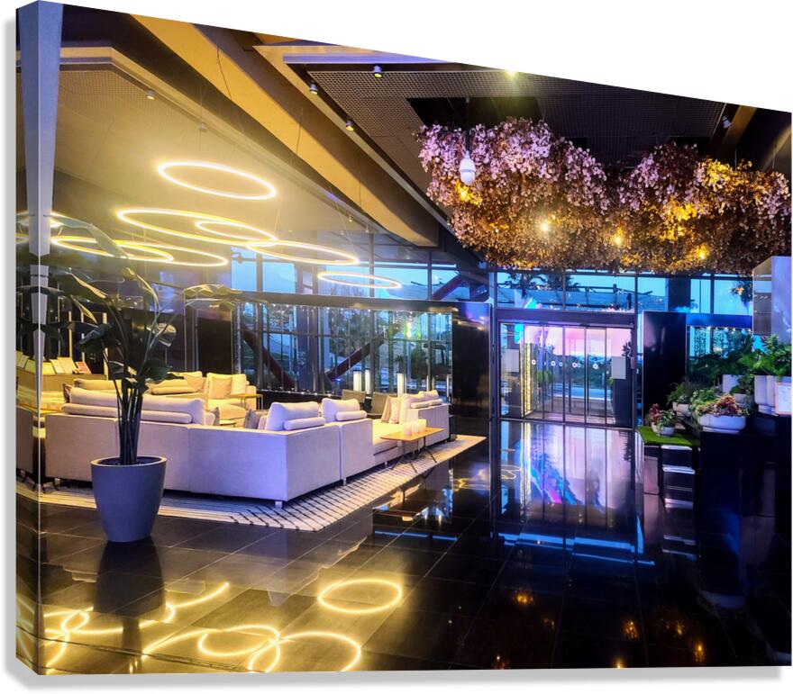 Neon Eden: Sanctuary of Modern Elegance Canvas Print