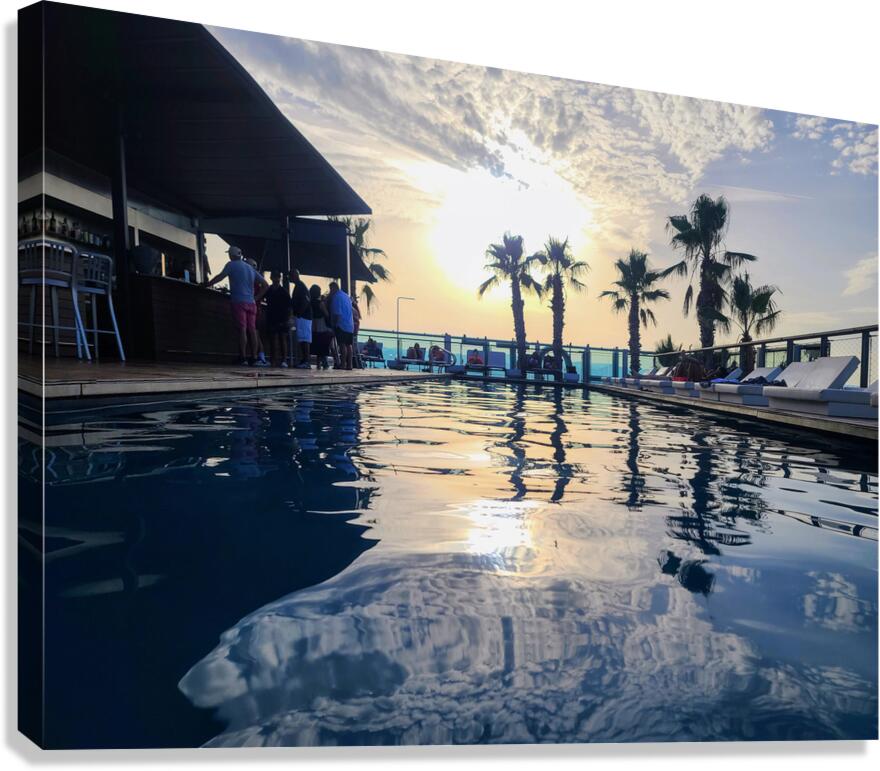 Velvet Pool Burning Sky Canvas Print