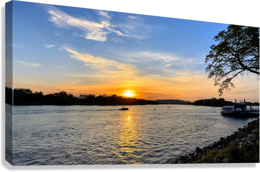 “When the River Dreams” Sunsets in La Crosse Panoramic 2 Canvas Print