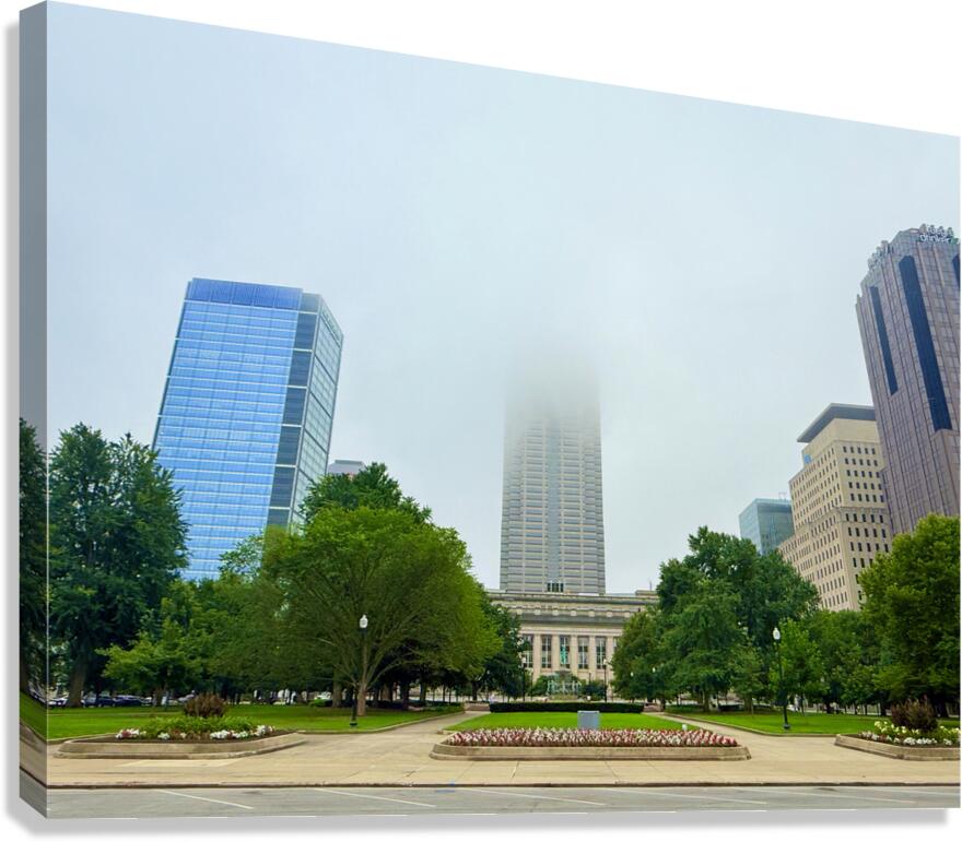 Skyscraper in the Mist Canvas Print