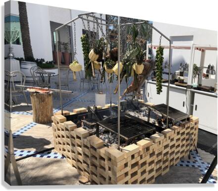 Outdoor Sunkist Grilling Dubai Style Canvas Print