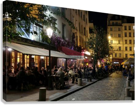 Streets of Paris -- Night Life 2 Canvas Print