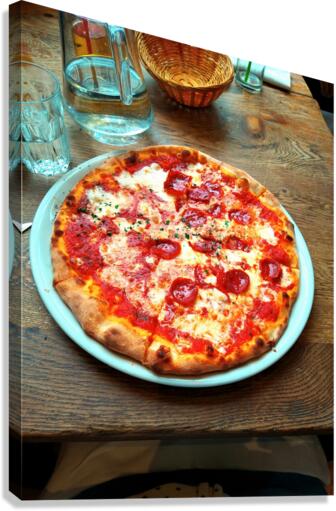 Pepperoni Pizza Pie Portrait Canvas Print