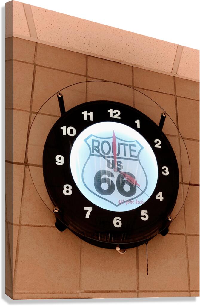 Route 66 Clock Canvas Print