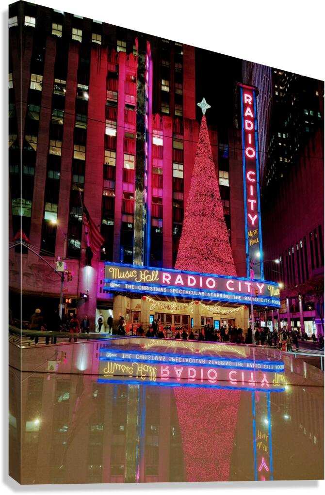 Neon Christmas at Radio City Canvas Print