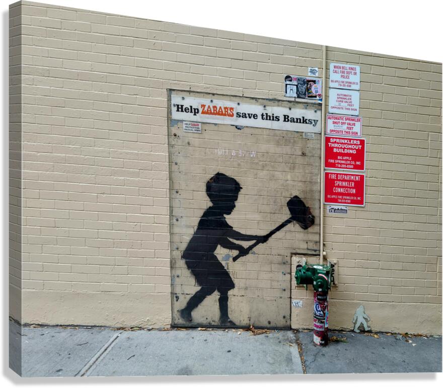 Boy with Hammer – Banksy Street Art Canvas Print