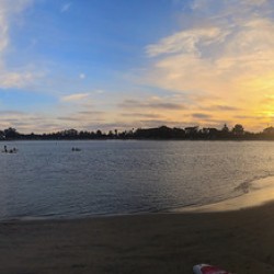 Panoramic San Diego Sunset: Moments between Light and Tide