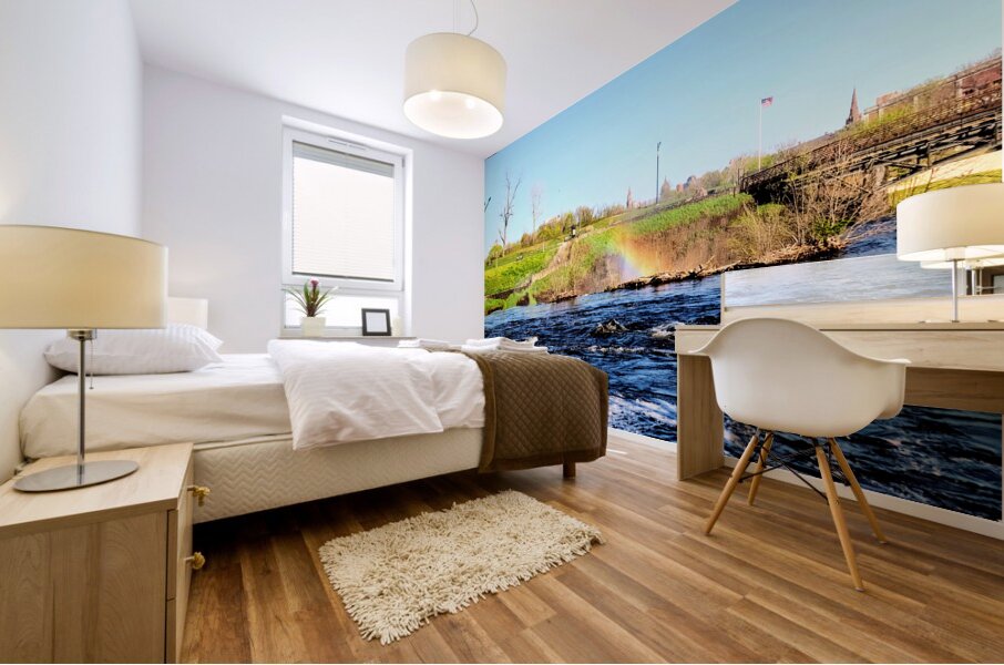 Water Dreams in Color: A Moment Beneath the Falls Mural print