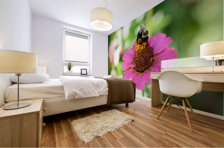 Petals and Purpose: An Ode to Quiet Industry Mural print