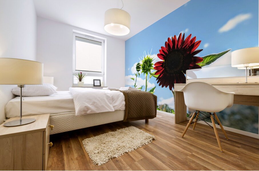 Bloom of the Dark Sun Flower Mural print