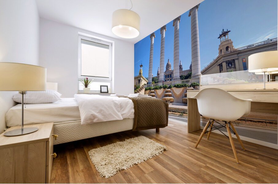 Vertical Dreams: Barcelona’s Guardians of History Mural print