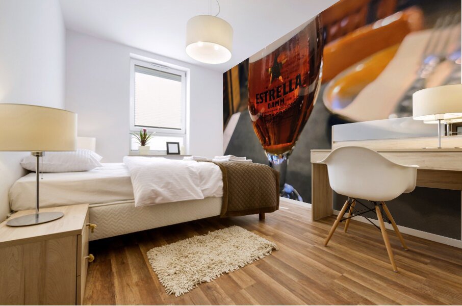 Amber Pause in a Barcelona Pulse Mural print