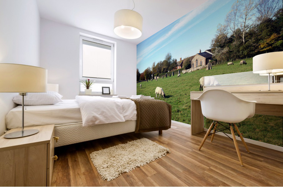 Grazing Fields of Avebury Henge and Stone Circles  Mural print