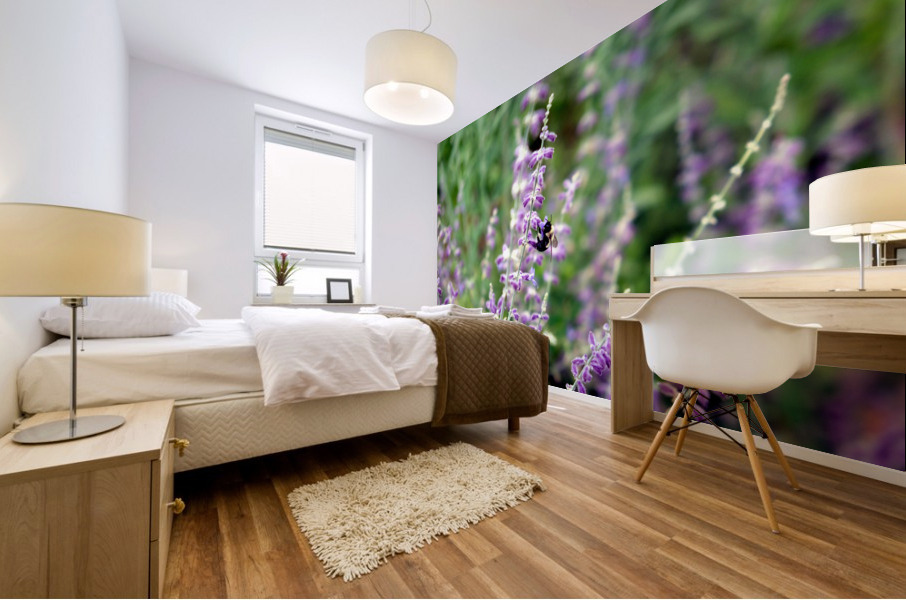 To Bee or Not To Bee--Small Flower Big Flavor 2 Mural print