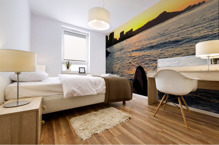 Sitting by the Dock of the Bay Sunrise Mural print