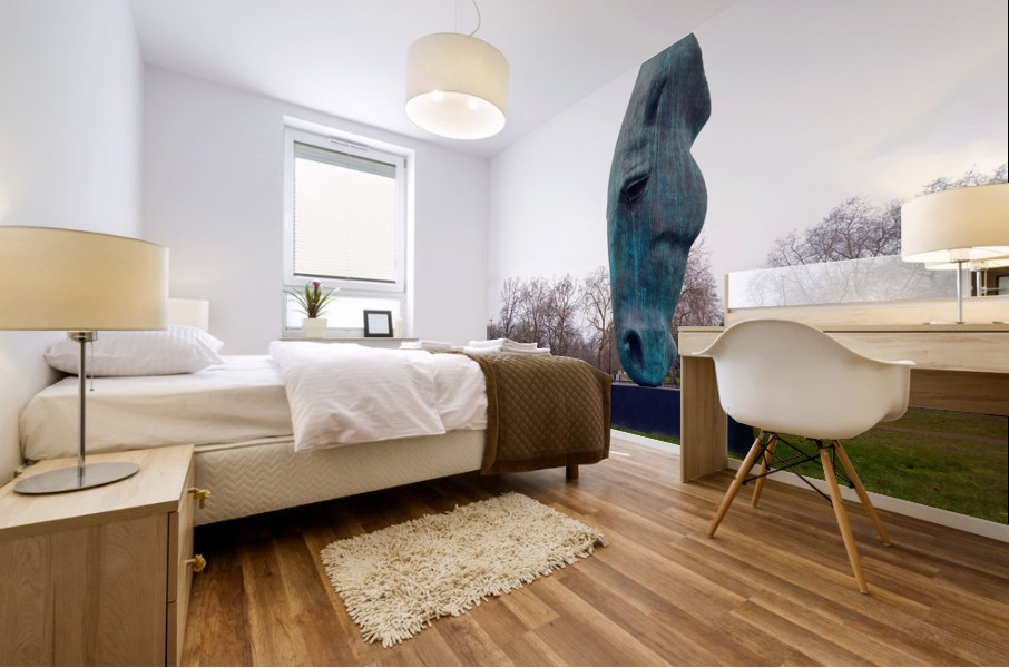 Horsehead Sculpture Mural print