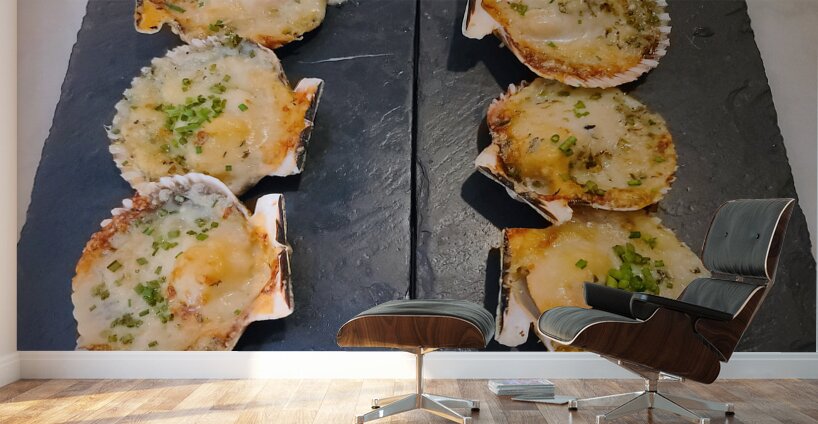 Coastal Ember and the Warm Glow of a Perfectly Baked Shell Wall Murals