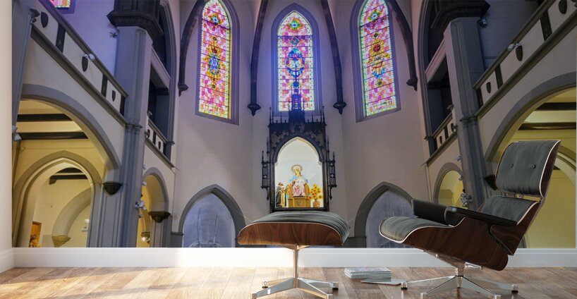 Cathedral Windows:  Where Heaven Filters Through Glass and Stone Wall Murals