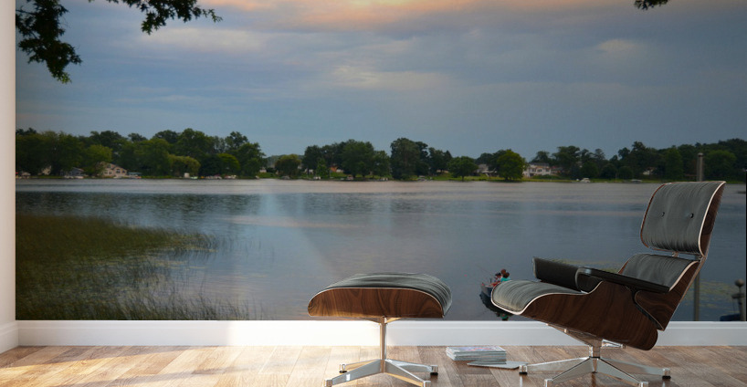 Family Fishing on the Lake Wall Murals