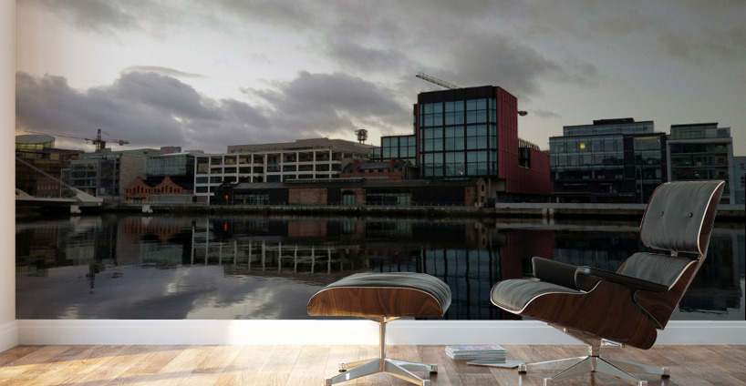 Calm Along River Quay 3 Wall Murals