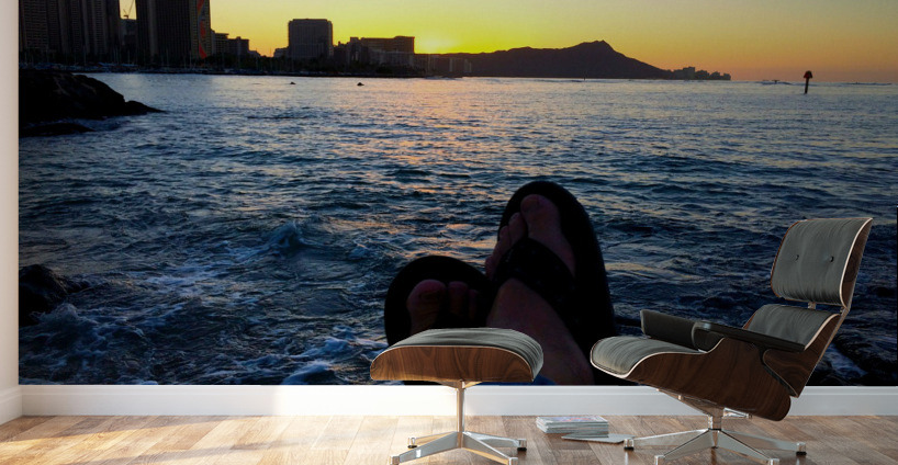 Sitting by the Dock of the Bay Sunrise 2 Wall Murals