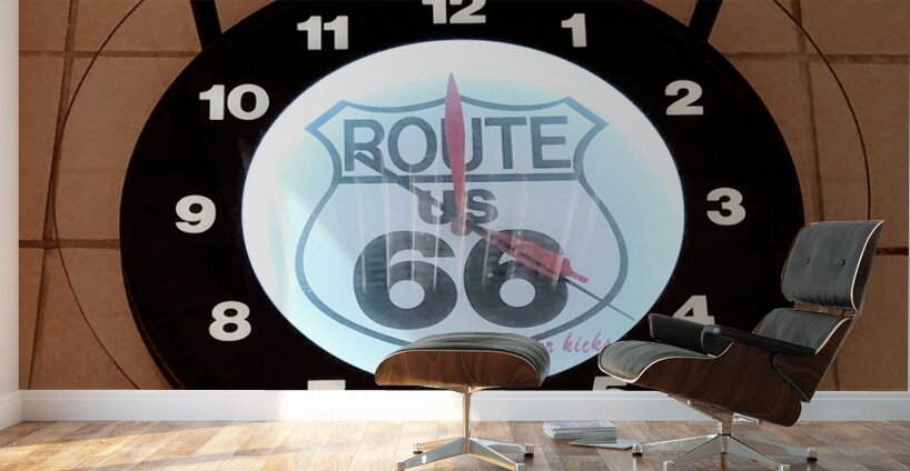 Route 66 Clock Wall Murals