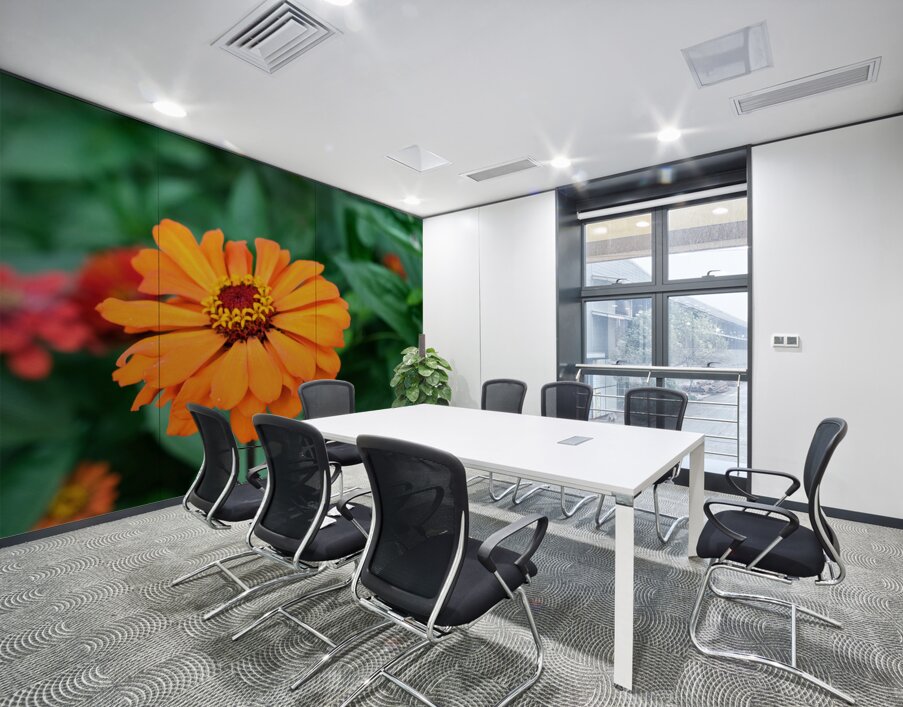 Orange You Royale King Zinnia Wall Printing