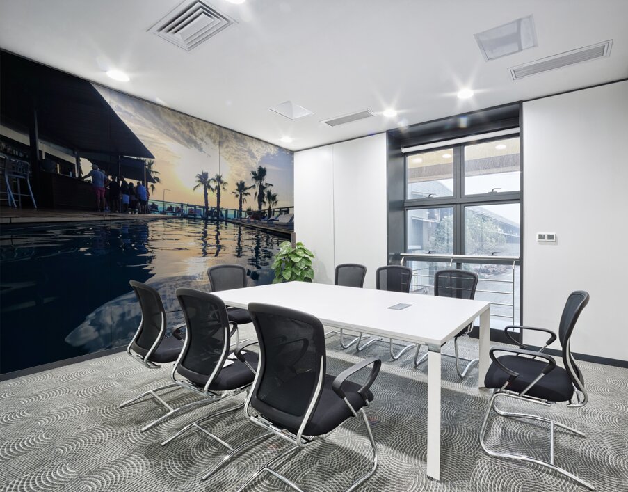 Velvet Pool Burning Sky Wall Printing