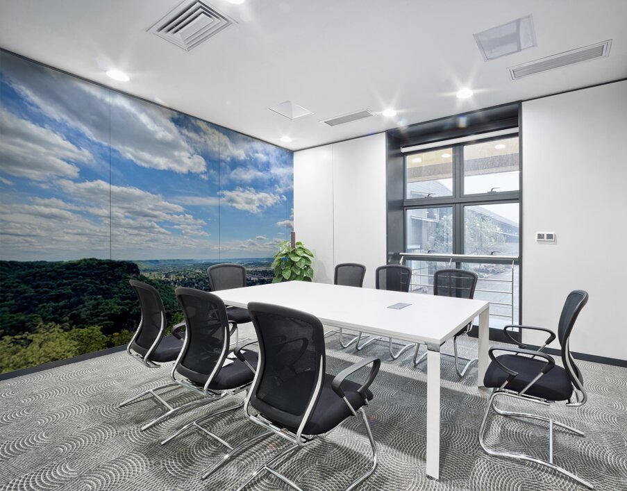 Sunlit Hometown Wall Printing