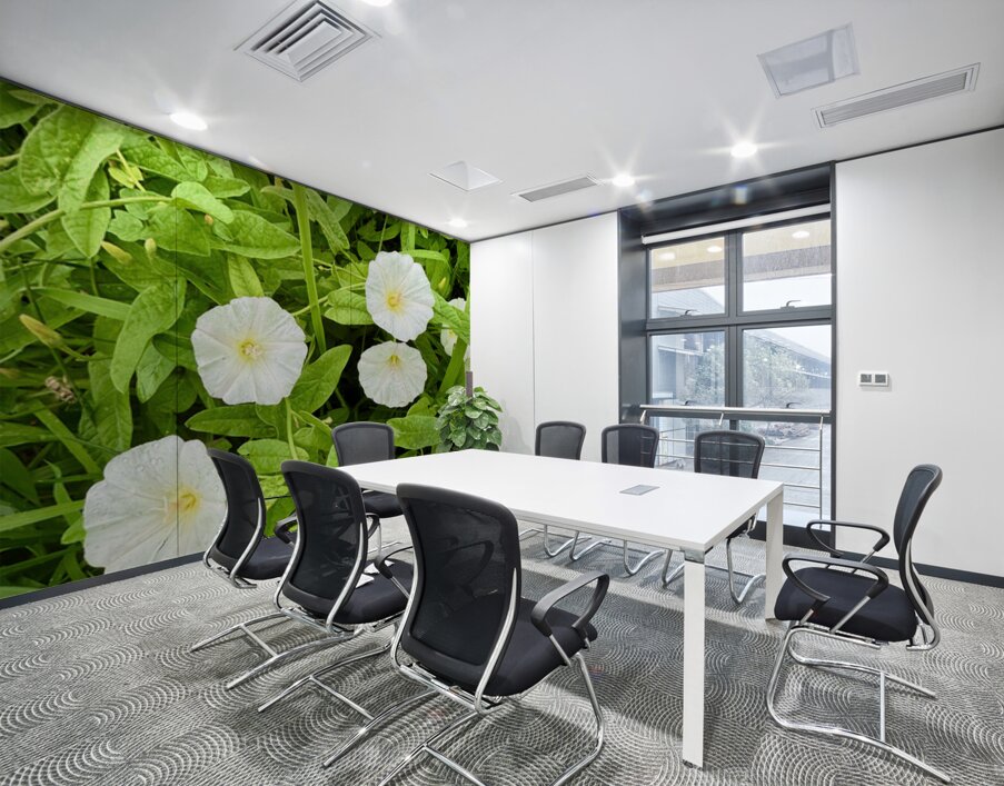 Clustered Bindweed Flowers Wall Printing