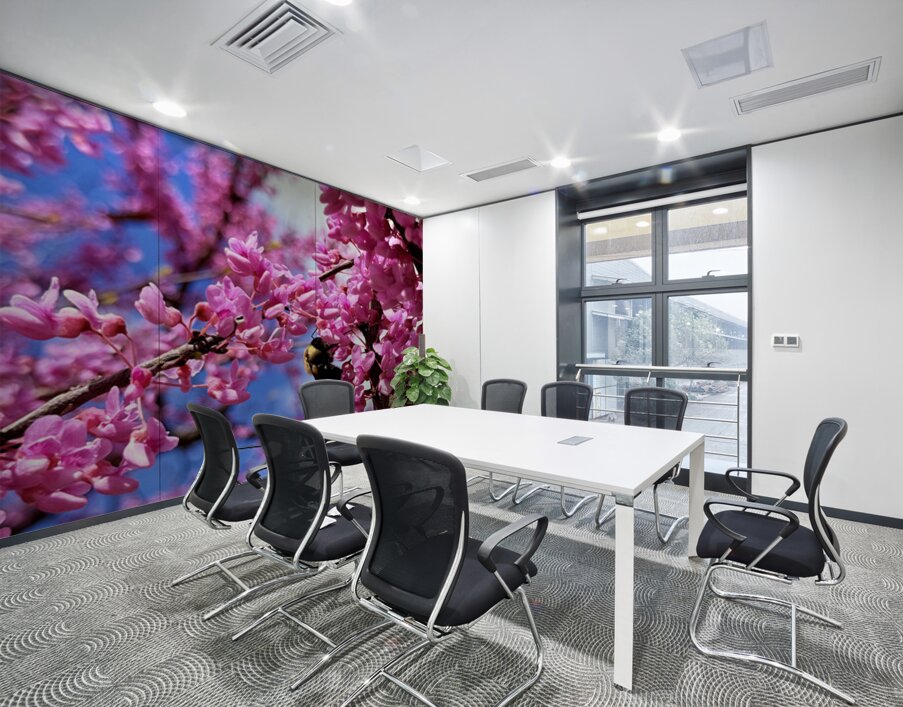 Pink Sky Bee Wall Printing