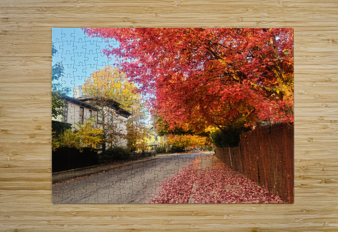 Fall Over the Fence - Autumn’s Embrace  Click4Pix Puzzle printing