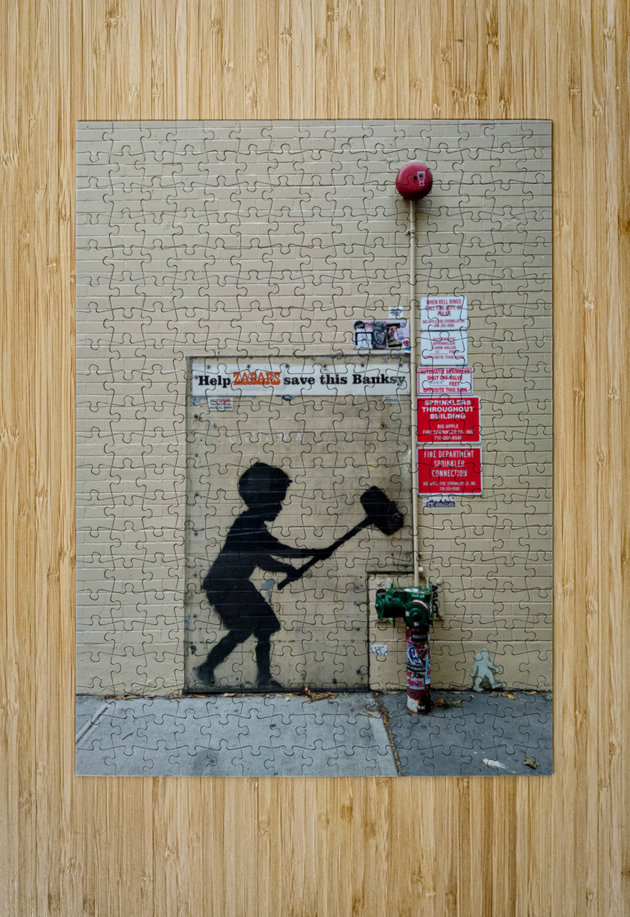 Banksy on Broadway Boy Hammering Hydrant Click4Pix Puzzle printing