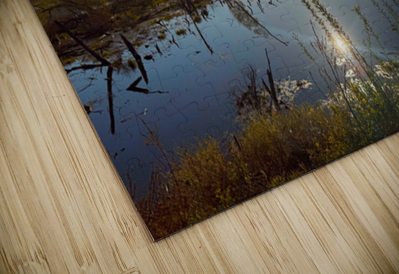 Sunrise Over Tranquil Wetlands with Sunbeam Reflection Click4Pix Puzzle